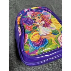 Lisa Frank Purple Sparkly Rosa Garden Fairy Lunch Bag Pack Box W/ 2 Zippers 90s